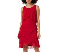 Gina Bacconi Women's Jewel-Shoulder Tiered Cocktail Dress, Crimson, 6