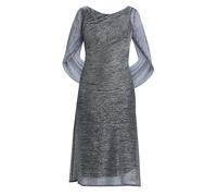 Gina Bacconi Women's Metallic Knit Dress Cocktail, Black/Silver, 16