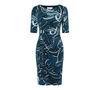 Gina Bacconi Women's Printed Jersey Dress Cocktail, Green/Black, 20