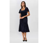 Gina Bacconi Women's Ray Velvet Midi Dress in Navy | Size: 10 Gina Bacconi Navy 10