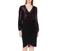 Gina Bacconi Women's Sequin and Jersey Dress Cocktail, Wine, 12