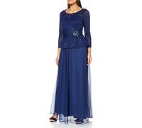 Gina Bacconi Women's Sequin Lace Maxi Dress Cocktail, Navy, 12