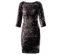 Gina Bacconi Women's Sequin Velvet Dress Cocktail, Black/Rose, 16