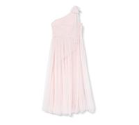 Gina Bacconi Women's Spot Tulle Shoulder Bow Maxi Dress Cocktail, Pink, 16