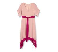 Gina Bacconi Women's Two Tone Hmc Handkerchief Dress with Tie Cocktail, Soft Rose, 14
