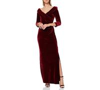 Gina Bacconi Women's Velvet Maxi Dress Cocktail, Wine, 10