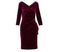 Gina Bacconi Women's Velvet Wrap Dress Cocktail, Wine, 14