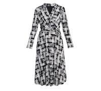 Gina Bacconi Women's Wrap Midi Dress Cocktail, Black/Cream, 18