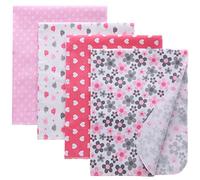 Gina Era Flannel Receiving Blankets, Baby Swaddle Blankets 100% Cotton 4 Pcs One Size 30 X 30 Inch for Baby Boy or Baby Girl (Style11)