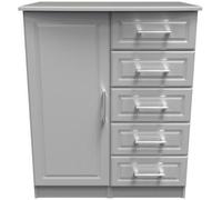 Gina Grey Ash 1 Door Midi Wardrobe