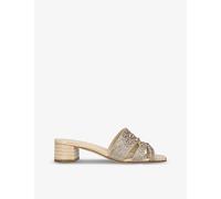 Gina Womens Gold Olympia Crystal-embellished Leather Sandals Eur 39.5 / 6.5 Uk Women