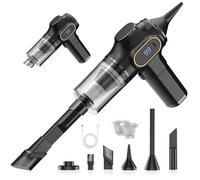 Ginarelo Handheld Cordless Car Vacuum Cleaner - 15000Pa Small Hand Held Vacuums Cleaners Strong Suction Powerful Portable Wireless Lightweight Mini Long Runtime Hand-held USB Blower Grey Upgraded