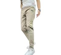 Gincci Men's Stretch Multi-Pocket Skinny Cargo Pants,Men's casual pencil pants， Lightweight Travel Pants (C,32)