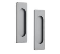 Ginddy 2Pcs Self-Adhesive Sliding Door Handles, Grey Quadrant Aluminium Stick On Handles for Cupboards & Drawers, No Drill Adhesive Pull Handles (30x100mm) for Glass Doors, Cabinets & Furniture