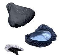 Ginddy Bike Seat Cover, 2 Pcs Water Resistant, Dust Resistant, PVC, Black, Drawstring, Universal Fit for Ordinary, Mountain, Children's Bikes