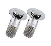 Ginddy Drain Stoppers,2 PCS Stainless Steel Sink Plugs Pop Up Bath Plug with Hair Catcher Sink Bounce Filter Plug,Universal Sink Plug Bathroom for 33-40 mm Drain Hole