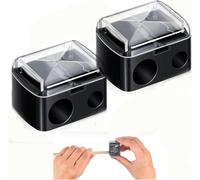 Ginddy Dual Hole Cosmetic Pencil Sharpener,2 PCS Lip Liner Sharpener Eyeliner & Eyebrow Pencils Makeup Sharpener with Removable Lid Travel-Friendly Sharpeners Fits All Makeup Pencils