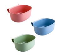 Ginddy Hanging Kitchen Bins Small,3-Pack 15L Under Cupboard Waste Caddy Wall Mounted Trash Can with Storage Function Space-Saving Over Door Bin for Kitchen Counter Office & RV (Blue/Green/Pink)