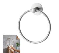 Ginddy Self Adhesive Towel Ring,Stainless Steel 6.3" Bathroom Essential No Drilling Heavy Duty 10kg Towel Holder for Tiles/Wood Walls,Kitchen & Ensuite Hand Towel Rail