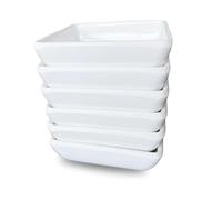 Ginddy Small Bowls for Dips,6 Pcs Square Melamine Tapas Bowls Soy Sauce Dish Dip Dipping Bowls White for Snacks Sauce Condiments Side Dishes Dinner Baking Soy Sauce Vinegar Condiments