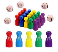 Ginddy Wooden Checkers,50 Pcs Wood Spare Marbles in 5 Bright Colors Chessman Wooden Educational Toy Natural Wood Checker Board Game for Tabletop Markers Chess Pieces Flight Chess and Other Gaming