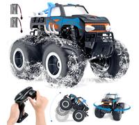 Gindoly 2.4 GHz Remote Controlled Monster Truck, 4WD Off-Road RC Car, Waterproof Amphibious Vehicle, 15+ km/h, 2 Batteries, Ages 6+