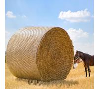 GINDOOR Large Round Bale Hay Net for Horses, 5x5 Ft Knotless Slow Feeder Hay Nets for Horses and Livestock, Black Heavy Round Bales with 2 inches Hole for Horses, Cattle, Sheep in Farms and Pastures