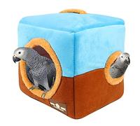 GINDOOR Large Size Parrot Nest House - Winter Warm Bird Snuggle Hut Hanging Birds House Cage Hideaway Cave Bed for Large Birds Amazon Parrots African Grey Cockatoos Macaws