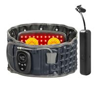 GINEKOO Decompression Back Belt with Red Light Heating & Massage, Cordless Lumbar Support Belt for Lower Back Pain Relief, Inflatable Back Brace Fits 29-49 Waist, Blue