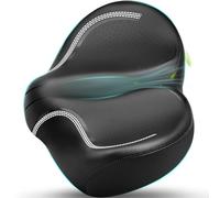 GINEOO New Noseless Oversized Bike Seat, Extra Wide Comfort Pure Memory Foam Bicycle Seat Cushion, Compatible Saddle Replacement with Electric Bike, Exercise, Cruiser, Road Bike for Men & Women