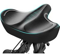 GINEOO Oversized Bike Seat, Extra Wide Comfort Pure Memory Foam Bicycle Seat Cushion, Compatible Saddle Replacement with Electric Bike, Exercise, Cruiser, Road Bike for Men & Women (Black)
