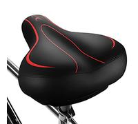 Gineoo Oversized Comfortable Bike Seat - Universal Replacement Bicycle Saddle - Waterproof Leather Bicycle Seat with Extra Padded Memory Foam - for Men/Women