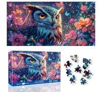 Ginfonr 1000 Piece Jigsaw Puzzles for Adults - NIGHT HUNTER, Irregular Shaped Pieces for Challenging Fun, No Dust Classic Animal Artistic Puzzle, Gifts for Family Game Night 31.5 x 16 inch