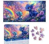 Ginfonr 1000 Piece Jigsaw Puzzles for Adults - PREHISTORIC PARADISE, Irregular Shaped Pieces for Challenging Fun, No Dust Classic Animal Artistic Puzzle, Gifts for Family Game Night 31.5 x 16 inch