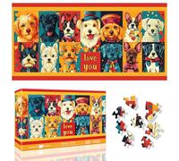 Ginfonr 1000 Piece Jigsaw Puzzles for Adults - SPECIAL LOVE, Irregular Shaped Pieces for Challenging Fun, No Dust Classic Animal Artistic Puzzle, Gifts for Family Game Night 31.5 x 16 inch