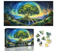 Ginfonr 1000 Piece Jigsaw Puzzles for Adults - Tree, Irregular Shaped Pieces for Challenging Fun, No Dust Classic Landscape Artistic Puzzle, Gifts for Family Game Night 31.5 x 16 inch