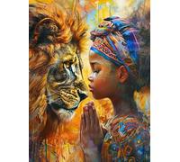 Ginfonr 5D DIY Diamond Art Painting African by Number Kits Full Drill for Adults, Paint with Diamonds Art Animals Cross Stitch Embroidery Rhinestone Craft for Home Wall Decor 12x16 Inch8050