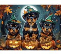 Ginfonr 5D DIY Diamond Art Painting Halloween by Number Kits Full Drill for Adults, Paint with Diamonds Art Pumpkin Cross Stitch Embroidery Rhinestone Craft for Home Wall Decor 12x16 Inch