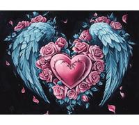 Ginfonr 5D DIY Diamond Art Painting Wings by Number Kits Full Drill for Adults, Paint with Diamonds Art Flower Cross Stitch Embroidery Rhinestone Craft for Home Wall Decor 12x16 Inch 8160