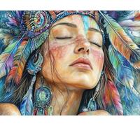 Ginfonr 5D DIY Diamond Art Painting Woman by Number Kits Full Drill for Adults, Paint with Diamonds Art Landscapes Cross Stitch Embroidery Rhinestone Craft for Home Wall Decor 12x16 Inch 8147