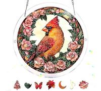 Ginfonr Acrylic Puzzles Suncatcher Window Hanging, 83 Pieces Bird Sun Catcher Acrylic Puzzles Garden Decoration for Women Men Mom Birthday Gift Home Decor 7 x 7 inch 108