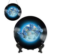 Ginfonr Diamond Painting Kits Hanging Pendant, Butterfly Summer Decorations Outdoor, Record Crystal Ornaments Diamond Art Suncatcher, Double Sided Hanging Kits for Garden Window (20x20 cm)