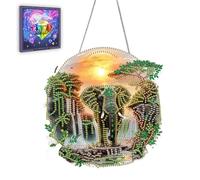 Ginfonr Diamond Painting Kits Hanging Pendant, Elephant Diamond Art Kits for Adults, Special Shaped Rhinestone Animals Diamond Art, Double Sided Home Hanging Kits for Garden Wall Window (8 x 8inch)