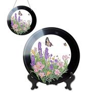 Ginfonr Diamond Painting Kits Hanging Pendant, Landscape Summer Decorations Outdoor, Records Crystal Ornaments Diamond Art Suncatcher, Double Sided Hanging Kits for Garden Window (20x20 cm)