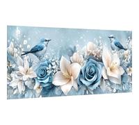 Ginfonr DIY Large Diamond Art Kits for Adults, Bird Diamond Painting for Adults, Diamond Decor Flower Full Drill, Diamonds Craft Embroidery Rhinestone for Home Wall Decor 31.5 x 11.81 inch