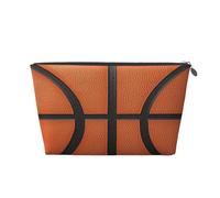 Ginfult Ball Basketball Texture Makeup Bag Waterproof Cosmetic Case Small Make Up Pouch Portable Toiletry Bag for Women Girls Travel