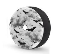 Ginfult Black White Bats Clauds Pattern Spare Tyre Cover with Camera Hole, 16 in Waterproof Wheel Covers Elastic Tire Covers for Car Trailer Trucks