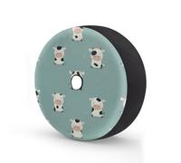 Ginfult Cute Cartoon Milk Cows Spare Tyre Cover with Camera Hole, 14 in Waterproof Wheel Covers Elastic Tire Covers for Car Trailer Trucks