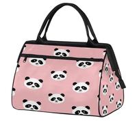 Ginfult Cute Panda Head Pattern Sport Duffel Bags Waterproof Travel Duffle Bag Lightweight Gym Weekender Overnight Tote for Women Men