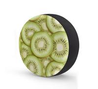 Ginfult Fruit Kiwi Slice Pattern Spare Tyre Cover 14 in Waterproof Wheel Covers Elastic Tire Covers for Car Trailer Trucks